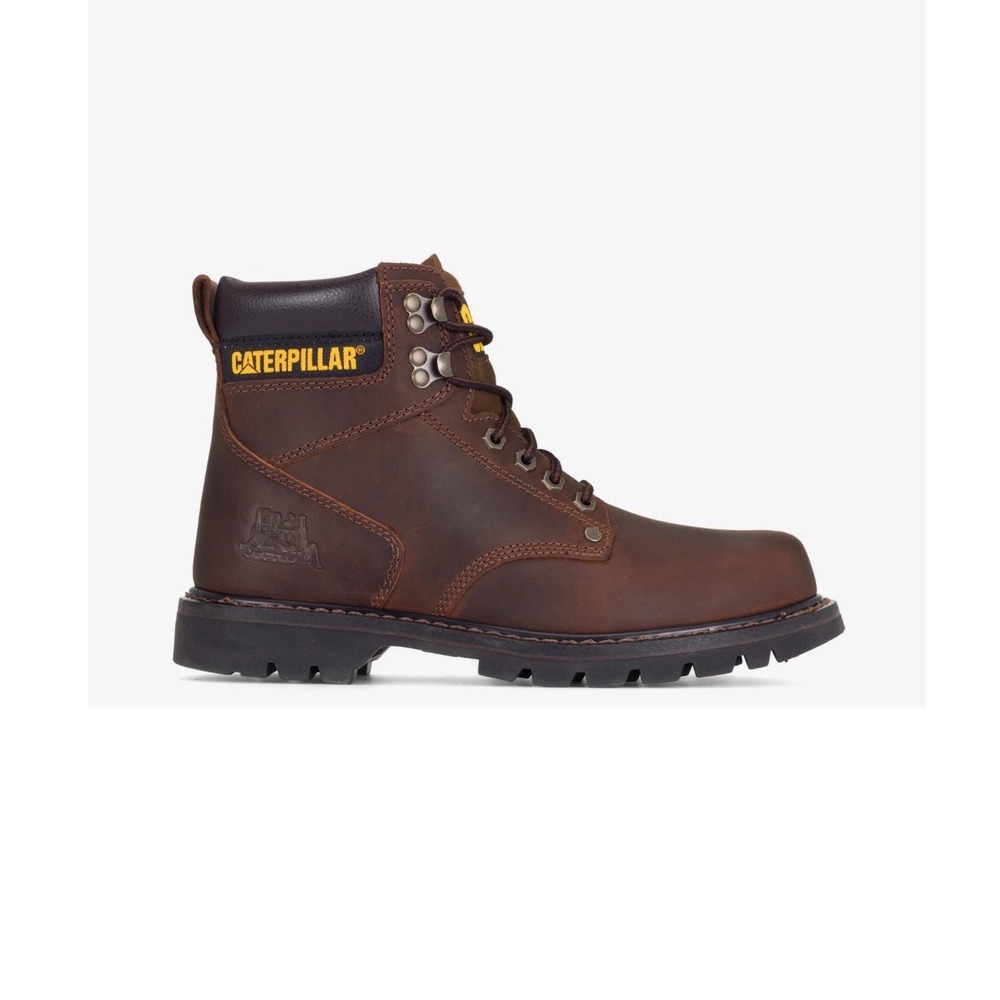Caterpillar CAT women's Brown Leather Work Boots‎ 8 W Soft Toe